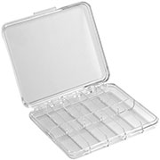 Clear Polystyrene Plastic Sorting Boxes, with Hinged Covers