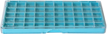 10 and 50-compartment Polystyrene Plastic Sorting Boxes, with Hinged Covers