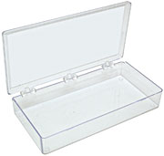 Clear Polystyrene Plastic Sorting Boxes, with Hinged Covers