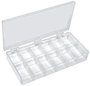 Clear Polystyrene Plastic Sorting Boxes, with Hinged Covers