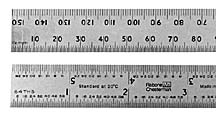 Rulers, clear plastic and metal