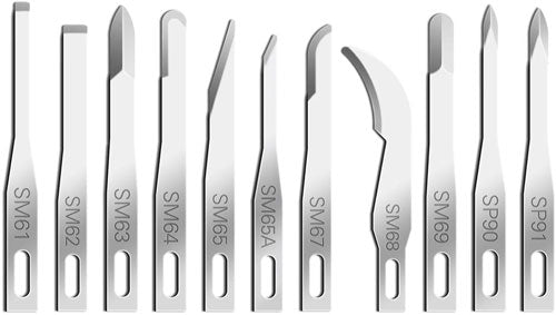 Miniature, retractable, disposable scalpels & blades removers