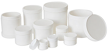 White Polypropylene Jars with Caps