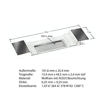 Heating boat for evaporation and aperture cleaning heating coil