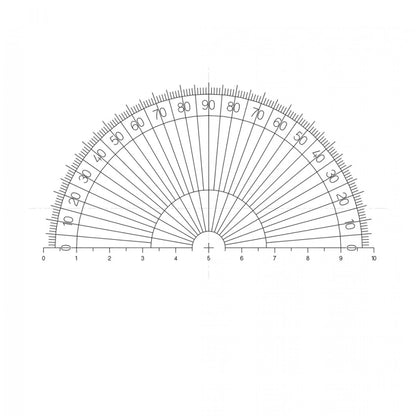 NE25 Half Protractor 10mm dia in degrees and scale 1mm/0.5mm