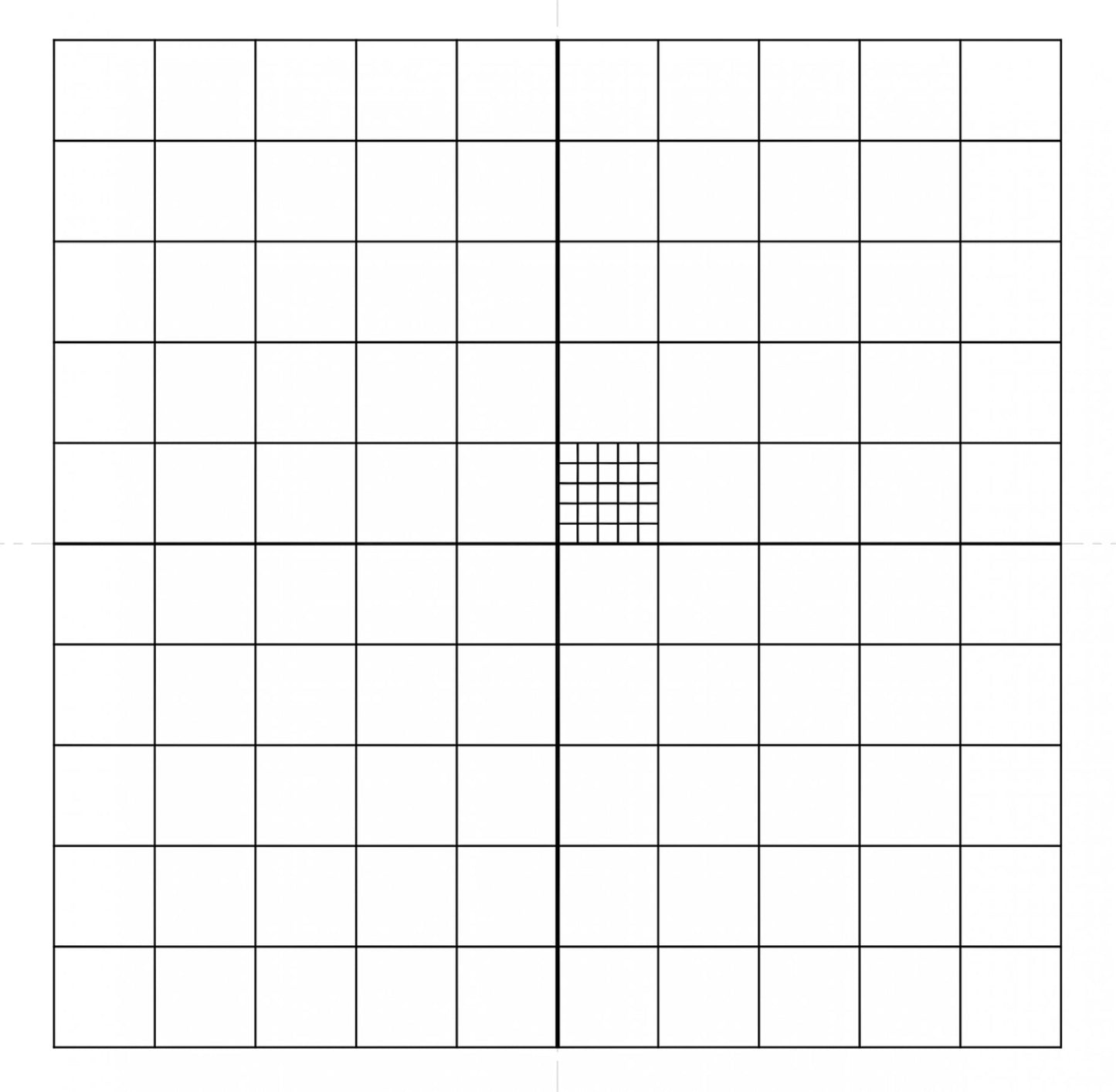 NE29B Whipple Grid 100 squares in 10mm area, centre square further divided into 5 x 5 grid