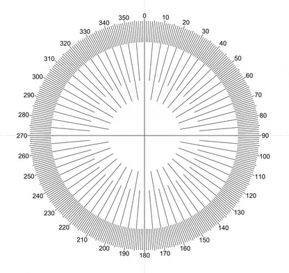NE45 Full 360 Degree Protractor 10mm dia.in degrees