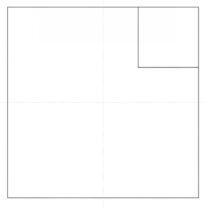 NE57 Miller Square, 7 x 7 mm large square with smaller square, ratio 9:1