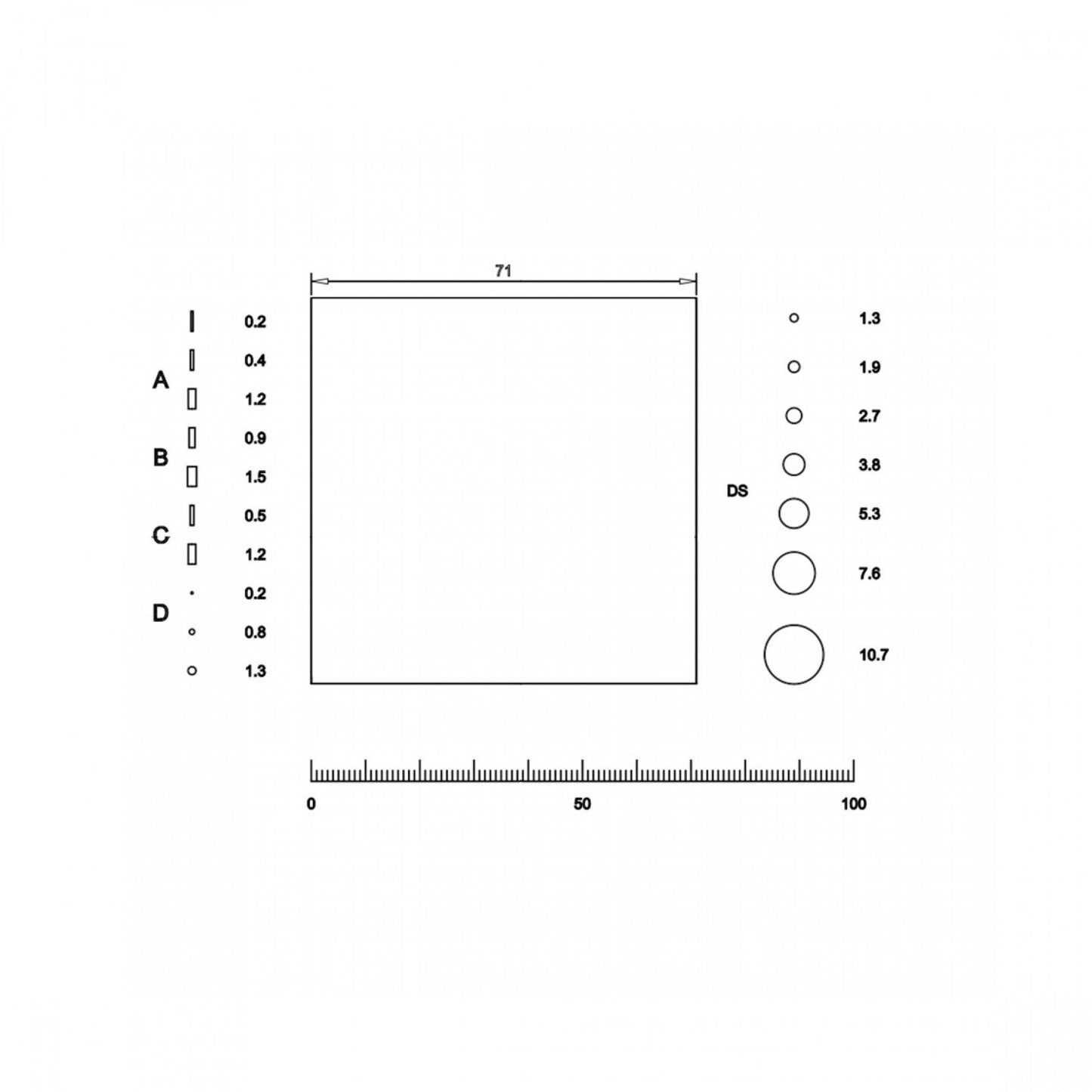 NG61 Grain Sizing graticule to ISO4967