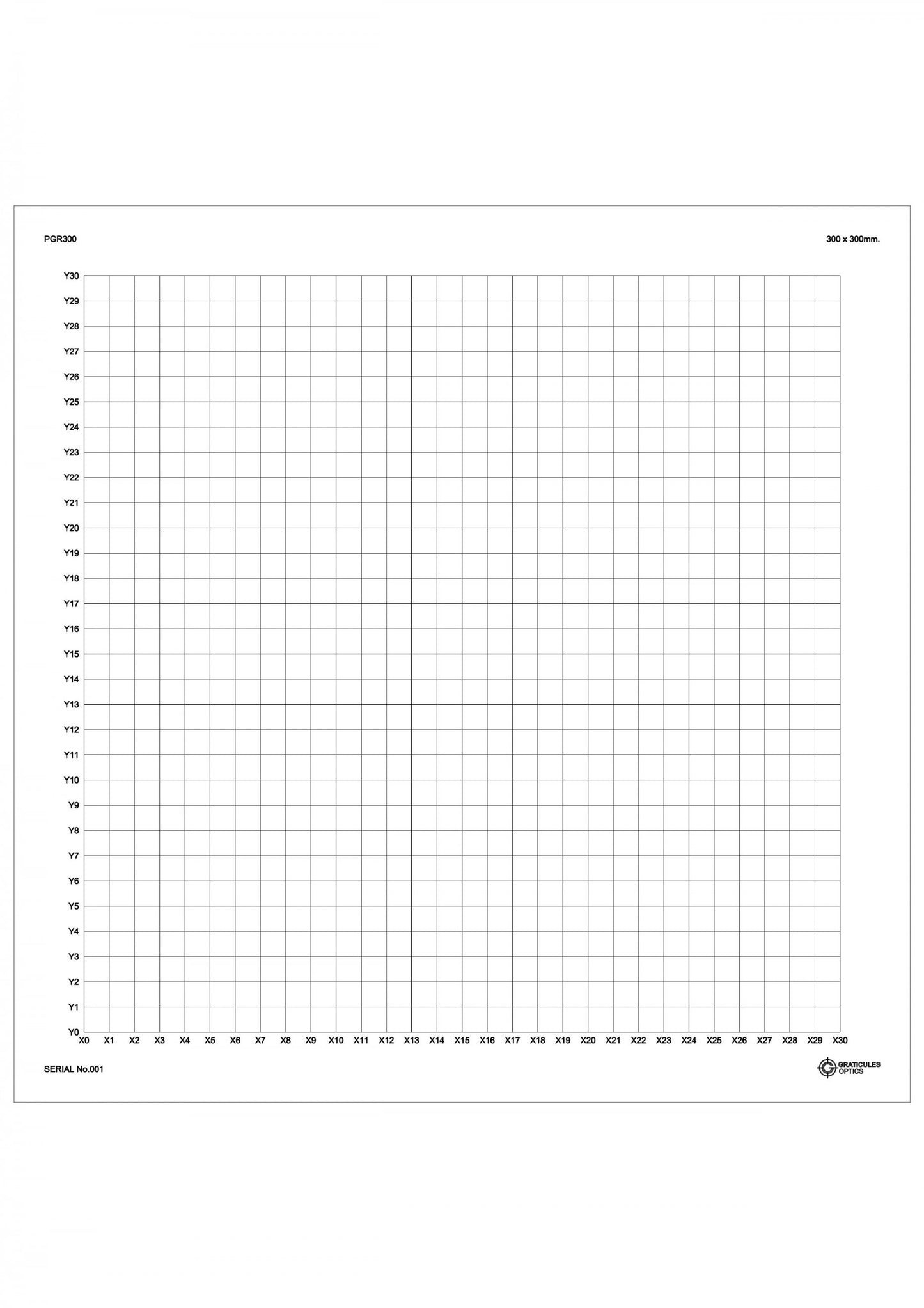 PGR300 Two Dimensional Grid Ruled Area 300x300mm