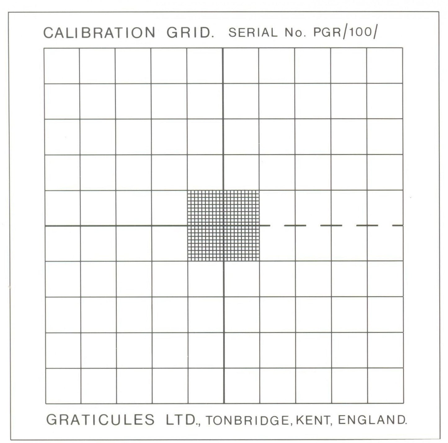 PGR100 Two Dimensional Grid Ruled Area 100 x 100mm