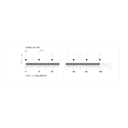 PS100XO Long Scale 100mm in 0.1mm divisions + cross and dot series, High Definition