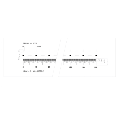 PS200XO Long Scale 200mm in 0.1mm divisions + cross and dot series, High Definition