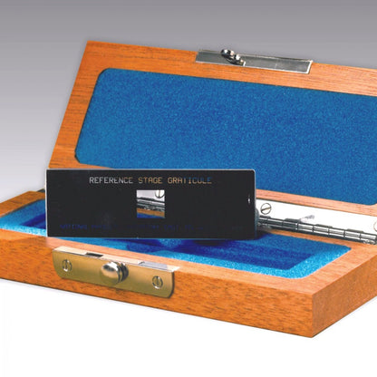 Reference Stage Graticule, supplied with a certificate of calibration from NPL UKAS